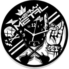 Настенные часы Heavy Metal Battery Guitar Bass Drum Music Lovers Диаметр 30 см