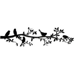 DUOOLN Metal Bird Wall Art, птицы на ветке, украшение стены, скульптуры птиц с черными листьями, птица на лозе, оливковая ветка, железный силуэт, настенн