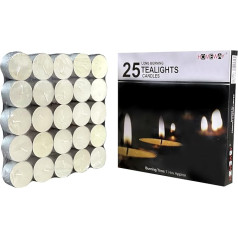 Homeway Teelichter 22 g Kerzen lang brennend geruchlos Teelichter Kerzen in Box Teelicht Teelicht Set Geschenk 25 Stück