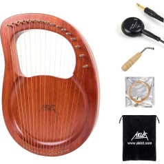 Лирообразная арфа AKLOT, 16 металлических струн из красного дерева с ключом для настройки и черной сумкой