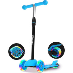 Детский самокат IMMEK, 3-х колесный самокат для детей, 3 регулируемых по высоте детских самоката, колеса со светодиодной подсветкой, игрушки и 
