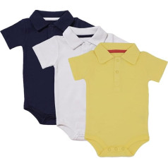 amropi Baby Boys' Short-Sleeved Cotton Bodysuit Newborn Summer Wrap Bodysuit Pack of 3 for 0-24 Months