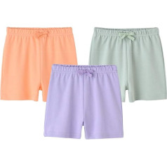 SUYEORLI 3 Pack Baby Boys Girls Cotton Plain Drawstring Shorts 3-24 Months