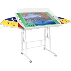 Xubialo Стол-пазл с крышкой, портативный стол-пазл для взрослых, стол-пазл из 1500 деталей, мольберт для пазлов, поворотный стол с регулировкой вы