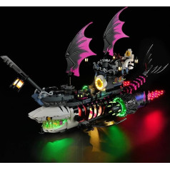 cooldac LED Light Kit Compatible with Lego 71469 Dreamzzz Nightmare Shark Ship, Creative Decorative Lights Set Compatible with Lego Dreamzzz 71469 Nightmare Shark Ship Building Blocks Model