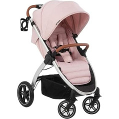 Hauck Uptown Melange Rose Stroller - универсальная коляска с большим сиденьем с плоским лежачим положением на резиновых колесах с подвеской, компактная и 