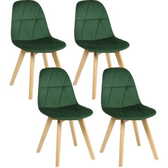 Lestarain Комплект из 4 стульев для столовой со спинкой, кухонные стулья, мягкие стулья, стулья для гостиной, скандинавский винтаж, с бархатной о