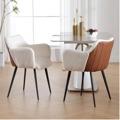 Chairus Стулья для столовой, комплект из 2, туалетные стулья, PU кожа + искусственная меховая ткань, лоскутные кресла, современные кресла с метал