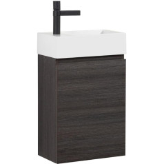 GOOM Guest Toilet Wash Basin Set, 40 см, Мебель для ванной комнаты, сборная, маленькая раковина с тумбой (антрацит)