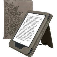 Защитный чехол kwmobile совместим с Kobo Clara BW/Clara Colour/Tolino Shine (5) / Shine Colour Flip Case - обложка с ремешком для руки - Rising Sun Grey