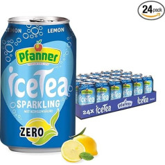 Pfanner Lemon Zero Iced Tea - газированный чай со вкусом лимона - (24 x 0,33 л)