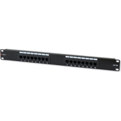 Патч-панель 1u utp 16xr j45 cat.5e, черная