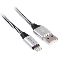 Кабель usb 2.0 iphone am lightning 1.0m черный/серебристый