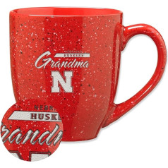 Кофейная кружка Rico Industries NCAA Nebraska Cornhuskers Grandma, 473 мл, цвет команды, лазерная гравировка, керамическая кружка с крапинками