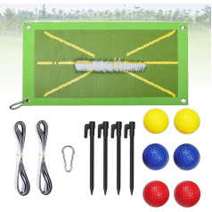 14-Piece Golf Training Mat Set, 50 x 25 cm Golf Training Aids Exercise Mat, Swing Detection Batting Training Aids for Outdoor, Lndoor Portable Swing Practice Mat
