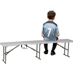 MaxxGarden Folding Bench - Beer Bench - Folding Bench Camping - 183 x 28 x 43 cm - Marquee Set / Beer Tent Set - Outdoor Bench - Camping Bench Foldable Made of Plastic - White