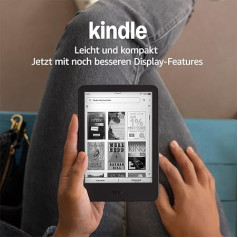 Новый Amazon Kindle (16 Гб) - самый легкий и компактный Kindle с безбликовым дисплеем, быстрым перелистыванием страниц, регулируемой фронтальной подс