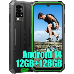 Blackview BV4800 Pro 12GB + 128GB Открытый мобильный телефон без контракта, 6.56 дюймов HD+ Открытый смартфон Android 14, 13MP + 5MP, 5180 мАч аккумулятор, IP68 Водонепрони