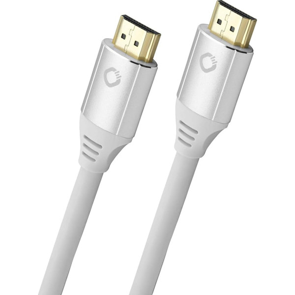 OEHLBACH Black Magic MKII - 8K Ultra High-Speed HDMI Cable - 8K FUHD 60Hz 4320p / 4K 120Hz 2160p - 48 Гбит/с (21:9 Cinema, 3D, Dolby Vision, Dynamic HDR 10+, VRR, eARC, UHD2) - 75 см Белый