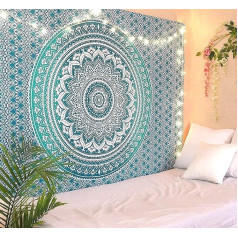 RAJRANG BRING RAJASTHAN TO YOU Mandala, Ombre Peacock Wall Hanging and Bedspread Living Room Tapestry Home Decor Boho Tapestry in Various Sizes and Colours