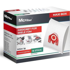 McFilter 16 мешков-пылесборников для пылесосов Miele FJM, подходит для Jazz Plus S371, S712-1, мешок для сбора пыли, включая 8 фильтров с автоматическим закрыт