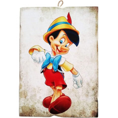 KUSTOM ART Винтажный стиль Квадрат Пиноккио Серия Деревянный принт 40 x 30 см Идея подарка