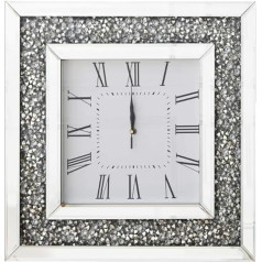 Удивительный подарок настенные часы Loose Diamond Vintage Crystal Crushed Diamond Mirror Jewel Roman Wall Clock for Home Office Living Room Office Cafe Hotel Decoration 30x30cm