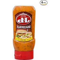 Соус D&L Americaine - 4 x 300 мл - Бельгийский соус для гриля из томатов, пряный и слегка острый соус от Devos & Lemmens, для бургеров и чипсов, как соус для мяс
