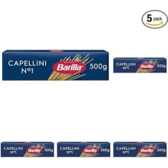 Barilla Макаронные изделия Лапша классическая Капеллини №1 из высококачественной твердой пшеницы всегда аль денте 500 г (упаковка из 5)