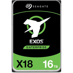 Seagate Exos X18 Enterprise, жесткий диск 16 ТБ, CMR 3,5 дюйма, Hyperscale SATA 6 ГБ/с, 7200 об/мин, 512e, 4Kn Fast Format, низкая задержка с улучшенным кэшированием, модель №: ST16000