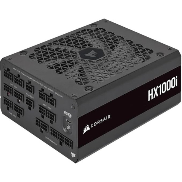 Блок питания Corsair HX1000i ATX, полностью модульный блок питания ATX с ультранизким уровнем шума, совместим с ATX 3.0 и PCIe 5.0, вентилятор на гидродинами