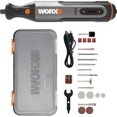 Многофункциональный инструмент WORX 8V WX106 с 23 принадлежностями, регулируемая скорость от 5000 до 28000 об/мин, размер 3,2 мм, зарядка от USB для шлифо