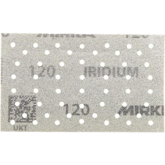Mirka Iridium Premium Sandpaper 81 x 133 мм Velcro 54-Hole Grain 120 Pack of 100 / для шлифовки краски, шпателя, грунтовки, дерева, стали, минеральных материалов, пластика