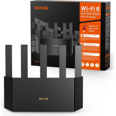 Маршрутизатор Tenda RX2L Pro Wi-Fi 6 WLAN (AX1500 Dual Band 1201Mbps 5GHz, 300Mbps 2.4GHz) 5X внешних антенн, 4-гигабитный порт, режим ретранслятора и точки доступа, Wi-Fi+, блоки