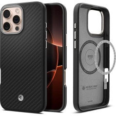 Spigen Для iPhone 16 Pro Чехол [Кевлар 1500D Защита] Enzo Арамид MagFit Арамид волокна тонкий тонкий ударопрочный защитный чехол чехол для мобильного телеф