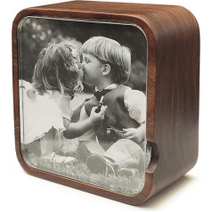 Wind Up Music Box Solid Wood Picture Frame Best Gift for Christmas/Birthday/Valentine's Day/Mother's Day/You are My Sunshine Melody (Walnut)