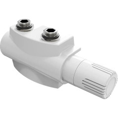 Heilmetz® Multiblock Set for Radiator Connection Fitting with Thermostat 50 mm Valve Fittings Heating Accessories Corner and Passage Shape Wall Connection Fitting (1 Piece, White, Type 2)