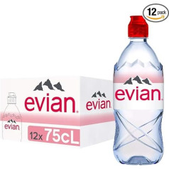 Природная вода Evian, ПЭТ, 750 мл, 12 штук