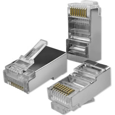 Проходной разъем rj45 | cat5e | ftp | проходной | позолоченные контакты | 100 шт.