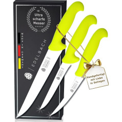 Набор кухонных ножей Edelbach Solingen | 3 x Профессиональные ножи для мяса | Ультразвуковой набор ножей из Германии | Поварской нож, филейный нож, но