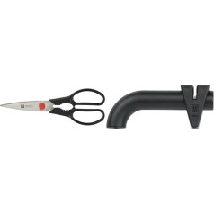 Ножницы ZWILLING, универсальные, длина: 20 см, специальная нержавеющая сталь/пластик, точилка для ножей Twin L & 32591-000 Twinsharp, черный