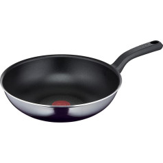 Сковорода-вок Tefal Resist D52619 28 см, безопасное титановое антипригарное покрытие, индикатор температуры, легкая очистка, технология защиты от пл