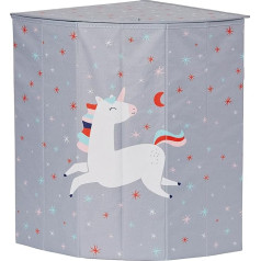 LOVE IT STORE IT Детская корзина для белья с крышкой - Корзина для белья в детскую комнату - Усиленная деревом - Помещается в углу комнаты - Серый с е