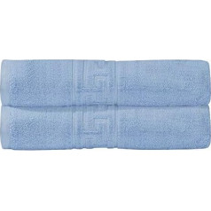 Indus Textiles 600gsm 100% Egyptian Ring Spun Cotton Super Absorbent Soft Bathroom Shower Towels Set (Sky Blue, 2 Large Bath Towels)