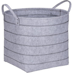 Корзина для хранения WENKO Nella XL, высококачественная войлочная корзина из 100% легкого в уходе полиэстера серого цвета с декоративной строчкой 