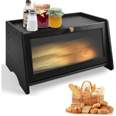 JIABEIUS Bread Bin Black для хранения хлеба, бамбуковый ящик для хлеба, многофункциональное хранилище, ящик для хранения хлеба для фермы, пекарни, дом