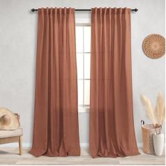 KOUFALL Терракотовые шторы 84 дюйма для гостиной Sheer Boho Linen Home Decor Western Curtains for Bedroom 2 Panels Rust