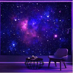 Гобелен Simpkeely Blacklight Galaxy, синее космическое звездное небо, ультрафиолетовый светящийся фиолетовый фон для вечеринки, спальни - 180 см x 230 см