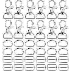 Hysagtek 60 шт. металлических брелоков - поворотные защелки, D-кольцо и пряжка-триглидер для сумочки, кошелька, крепежа, ремня, рюкзака, DIY аксессу