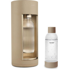 Mysoda: Стильный карбонатор из древесного композита и алюминия (без баллона CO2) со стеклянной бутылкой объемом 1 литр и пластиковой бутылкой об